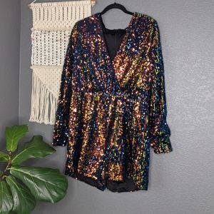 Forever 21 V-neck Sequins Romper